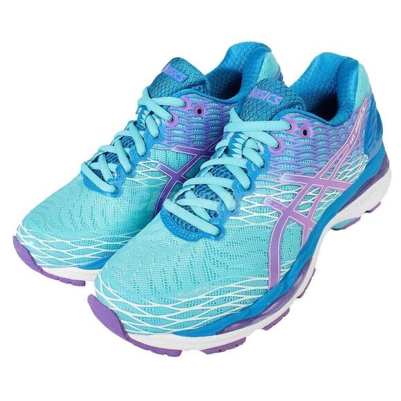 Excellent Condition ASICS GEL Nimbus 18 Womens 7 US 38 Medium Running Shoes Blue - Picture 1 of 10
